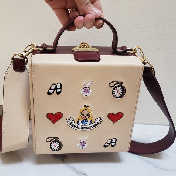 High Cheeks x Disney Alice in Wonderland Pattern Trunk Purse - Picture 1 of 16